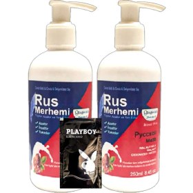 Resim Playboy 2 Adet x 250 ml Ceviz Sütlü & Cevizli Rus Merhemi Tüy Dökücü Krem + 1 Armağan Jel 