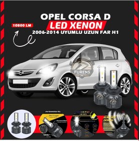 Resim Opel Corsa D 2006-2014 Uzun Far Uyumlu Şimşek Etkili Led Xenon Premium Series H1 