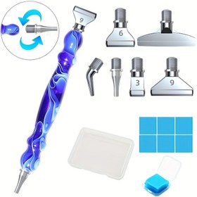 Resim 5 Değiştirilebilir Metal Uçlu Polyresin Elmas Boyama Kalem Seti, DIY 5D Elmas Sanat Alet Seti - Çok Amaçlı Alıcı ve Tırnak Sanatı Uygulama Aksesuarları ile Depolama Kutusu (1 Set) 