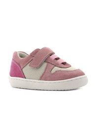 Resim Rakerplus Bob Hakiki Deri Pudra Pembe Barefoot Cırtlı Lastikli Bebek Sneaker Ayakkabı Pembe 
