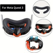 Resim Rahat VR Yüz Arayüzü ve Meta Quest 3 için Yüz Ped Minderi, Ayarlanabilir Yedek Köpük Braketi ile Sızdırmazlık Burun Koruyucu Ped ile Quest 3 VR Aksesuarları için 