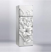 Resim Jasmin2020 Buzdolabı Sticker Kaplama Etiketi Gri Çiçekler 