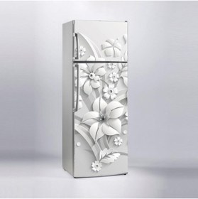 Resim Jasmin2020 Buzdolabı Sticker Kaplama Etiketi Gri Çiçekler 