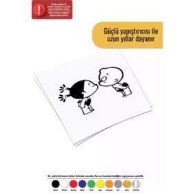Resim Öpüşen Bebekler - Araç, Oto, Laptop, Duvar Uyumlu Sticker 40 32 Cm 