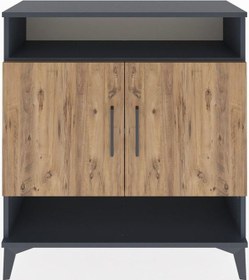 Resim Arges Şifonyer 3 Raflı 2 Kapaklı 88x30x96 Antrasit-çam Antrasit 