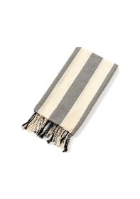 Resim Mulberry Striped Peştemal Banyo Havlusu Plaj Havlusu Siyah 