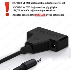 Resim Derwell Yeni Çift USB 2.0 Sata 22 Pin 2.5 Inç Sabit Disk HDD Adaptörü Dönüştürücü Seri SSD Kablosu 