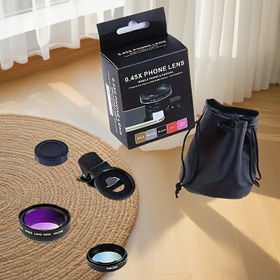 Resim 0.45X HD Profesyonel Cep Telefonu Kamera Lens Kit - 2'si 1 Arada Alüminyum Alaşım Geniş Açılı Lens ve Makro Lens ile Klips ve Taşınabilir Çanta için Akıllı Telefon Fotoğrafçılığı, Geliştirilmiş Optik Yakalama için Seyahat ve Günlük Kullanım 