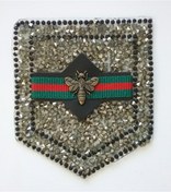 Resim Armada Ütüyle Yapışabilen Taşlı Arılı Kurdeleli Motif Hotfix ( 7 cm * 8 cm) 