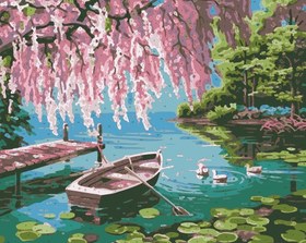 Resim Sayılarla Boyama Seti - Gölet - 40x50 