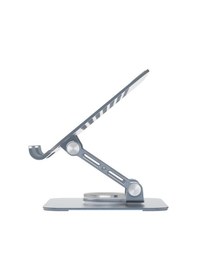 Resim Bix Ps01 360 Dönebilen Isı Dağıtımlı Katlanabilir Metal Tablet Standı Apple Uyumlu iPad Tutucu Gri 