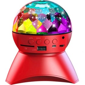 Resim Teknomila Hoparlör Dönen Işıklı Disco Sahne Ensiga Disko Topu Bluetooth USB LED Işıklı Mp3 