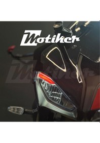 Resim Rks Qj Srk125r Far Üstü Kaş Tasarım Kırmızı Şeffaf Sticker Etiket Modeli 