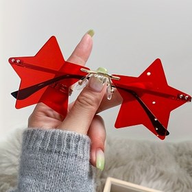 Resim Art Glasses Vintage Pentagram Çerçevesiz Gözlük, PC Lens, Bakır Çerçeve, Geniş T Gözlük, Günlük Kullanım İçin Dekoratif Tam Çerçeveli Gözlük 
