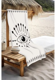 Resim Dijital Baskı Plaj Deniz Havlusu Modern Desenli Peştamal Hvl0089 Renkli 