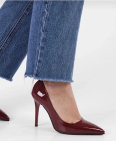 Resim Asya Kadın İnce Topuklu Stiletto Ayakkabı Pudra Rugan 