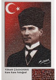 Resim Atatürk Mustafa Kemal Puzzle Kanvas Tablo 40 x 60 