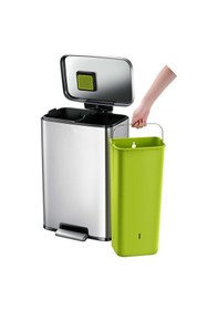 Resim 25l+20l Eko Paslanmaz Çelik Pedallı Atık Kutusu Ek9361mmt 