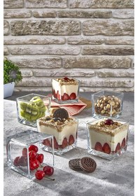 Resim İliva Cam Cup Magnolia Puding Tatlı Dondurma Kasesi 6'lı 