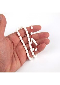 Resim Eski Obje Osmanlı Bilezik Kadim Katalin Kapsül Kesim 6x9mm Tesbih - Beyaz- Beyaz 