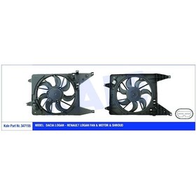 Resim Kale Fan Motoru 347155 Logan 06- Sandero 08- Duster Davlumbazlı KNO-KALE-347155 