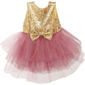Resim Moms and Babies Kız Çocuk Bebek Pembe Ve Gold Renkli Abiye Elbise Mevlit Elbisesi 0-7 Yaş Gold-pembe 