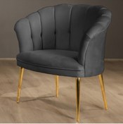 Resim Armens Papatya Çay Seti Tekli Kollu Balkon Ofis Cafe Koltuk Metal Gold Ayak arm-ppty-tekli-mtl-gold 