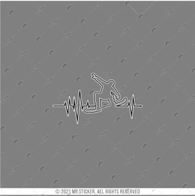 Resim Bay Etiket Rfhlm165 Reflektif Snowboard Temali Kalp Ritmi Etiketi 