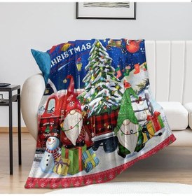 Resim Mutlu Noeller Battaniyesi, Kanepe Yatak İçin Süper Yumuşak Ve Sıcak Kış Tatili Battaniyesi, 127 Cm X 152,4 Cm 