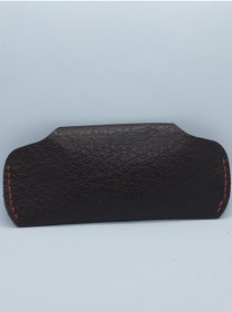 Resim sorte store Hakiki Deri Koyu Kahverengi Unisex Gözlük Kılıfı 
