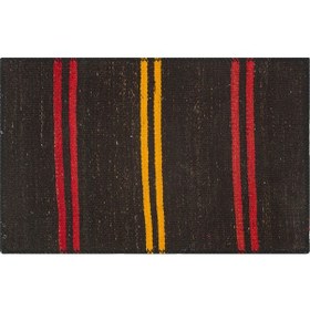 Resim Özel Sarı Kırmızı Rengi El Dokuma Kilim Paspas 