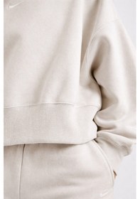 Resim Nike Sportswear Essential Collection Fleece Oversized Kadın Sweatshirt Krem 