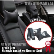 Resim Volkswagen Oto Koltuk Kılıfı Ve Başlık Uyumlu Deri Yastık Set 