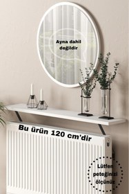 Resim TALAŞTOZUM Beyaz Petek Üstü Uçan Raf Dresuar - Duvara Montajsız 120*18 Cm 