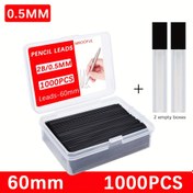 Resim 1000 adet/kutu 0.5 0.7Mm Büyük Kapasiteli Otomatik Kalem Kurşunu 2B Değiştirilebilir Hareketli Kurşun Pürüzsüz Yazma ve Çizim İçin 6CM Uzunlukta 2 Boş Tüp Verilir 