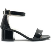 Resim KOCAMANLAR İremsu 9989 Tek Bant Arkası Simli Topuklu Çocuk Ayakkabı Siyah 