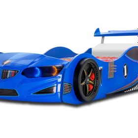 Resim Gt2 - Arabalı Yatak - Araba Yatak, Işıklı, Mavi Tek Kişilik 