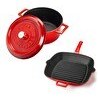 Resim Lava Döküm Trendy 4 Parça Kırmızı Tencere Tava Seti LV PY TSC 2426 K2 SET R 