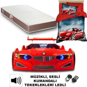 Resim supercarbeds Bmw - Full - Arabalı Yatak Araba Karyola - Ortapedik Yatak + 3d Nevresim 