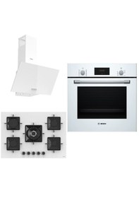 Resim Bosch - Ferre HBF512BW1T - SS036 - D087 Beyaz Ankastre Set 