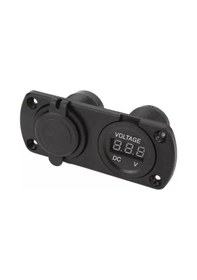 Resim Usb Şarj Cihazı 1a 2.1a Dijital Voltmetre 12v 24v Pano Tip Şarj Söketi 