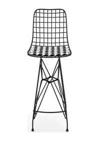 Resim Knsz kafes tel bar sandalyesi 1 li zengin syhkono 75 cm oturma yüksekliği ofis cafe bahçe mutfak 