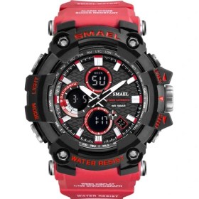 Resim Hanyang Kırmızı Erkek Saat Askeri Suya Dayanıklı Smael Rahat Spor LED Bilek Saatler Erkek Için Relogio Dijital 1802D Relogio Masculino Izle (Yurt Dışından) 