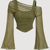 Resim Kırmızı Yeşil Fileli Omuz Üstü Tank Top 