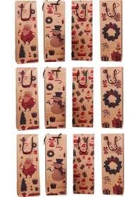 Resim Homyl Kahverengi Çantalar Kraft Hediye Paketi Şarap Çantaları 36.5cmx12.5cmx8cm 