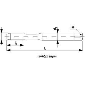 Resim Fett Unc 1/4 -20 Pld 2182C Hss Dın371 35° Helis Makina Kılavuzu 