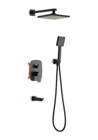 Resim Tema Tetra Ankastre 3 Yolu Duş Seti Mat Siyah 56370-2m Siyah 