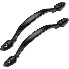 Resim Vidalı 2 Adet Siyah Kapı Kolu, Paslanmaz Çelik İç Kapı Kolu, Dolap Kapı Kolu, Kulübe Kolu, Garaj 