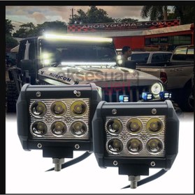 Resim Offroad Sis Çalışma Lambası Turuncu Beyaz Cakar Modlu 12 Led 18w 
