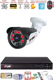 Resim 1 Kameralı Gece Görüşlü 1080P 2Mp Görüntü Full Hd Atom Led Güvenlik Kamerası Seti 5570 1 TB 